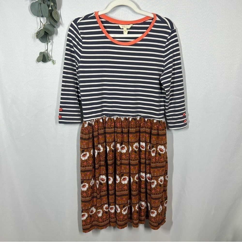 Matilda Jane | Winsome Floral Striped 3/4 Sleeve Dress Mini Women’s Size Medium